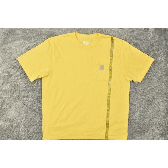 Carhartt Men's XL Yellow Cotton T-Shirt Loose Fit Short Sleeve Solid Crew Neck - Picture 2 of 7